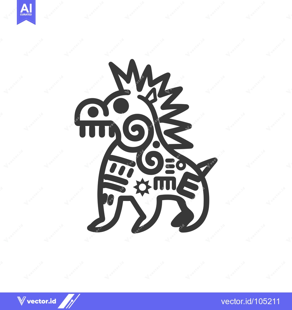 Premium Vector dari Stylized Black and White Illustration of a Dog