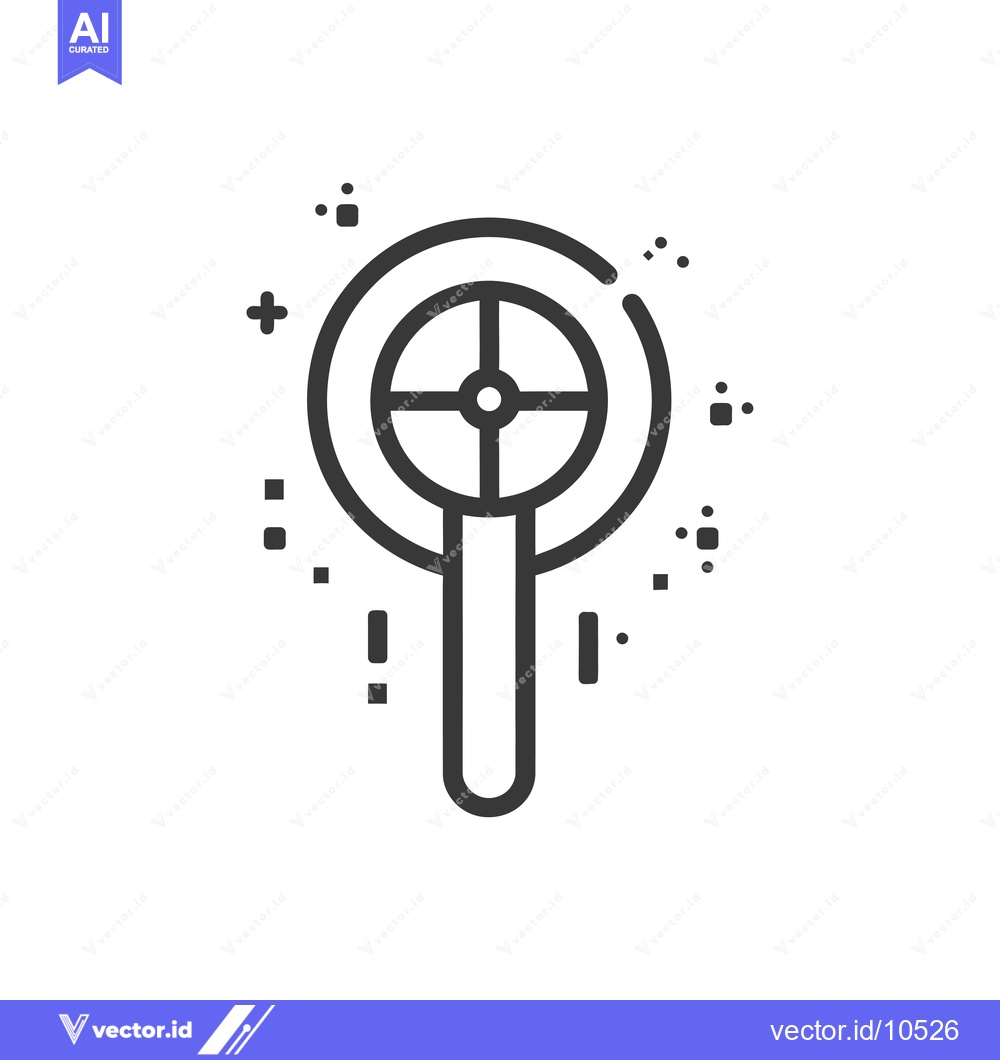 Premium Vector of A black and white line drawing of a magic wand with a target on the to
