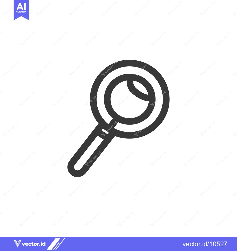 Premium Vector dari A Black and White Line Drawing of a Magnifying Glass