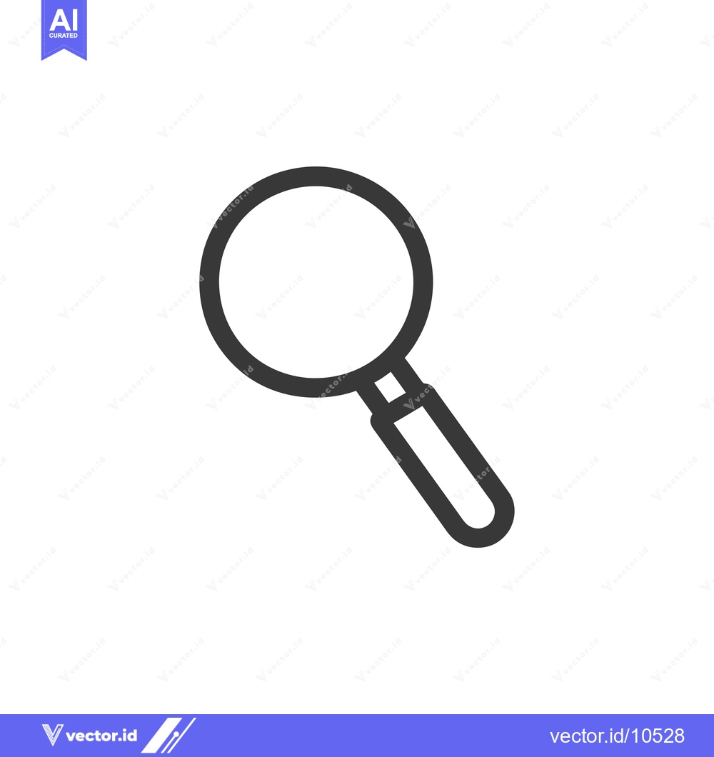 Premium Vector dari A Black and White Line Drawing of a Magnifying Glass