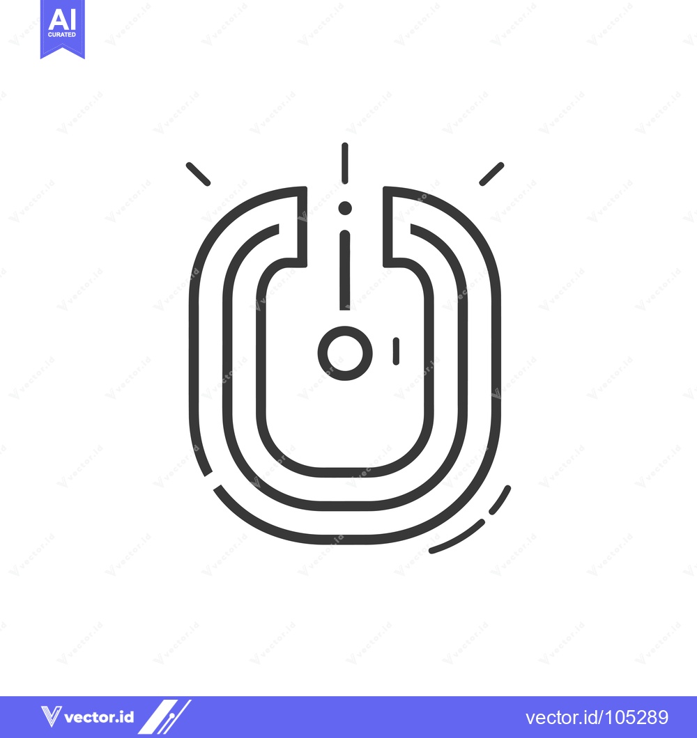 Premium Vector dari Stylized black and white image of a letter "U" with a dot and vertical