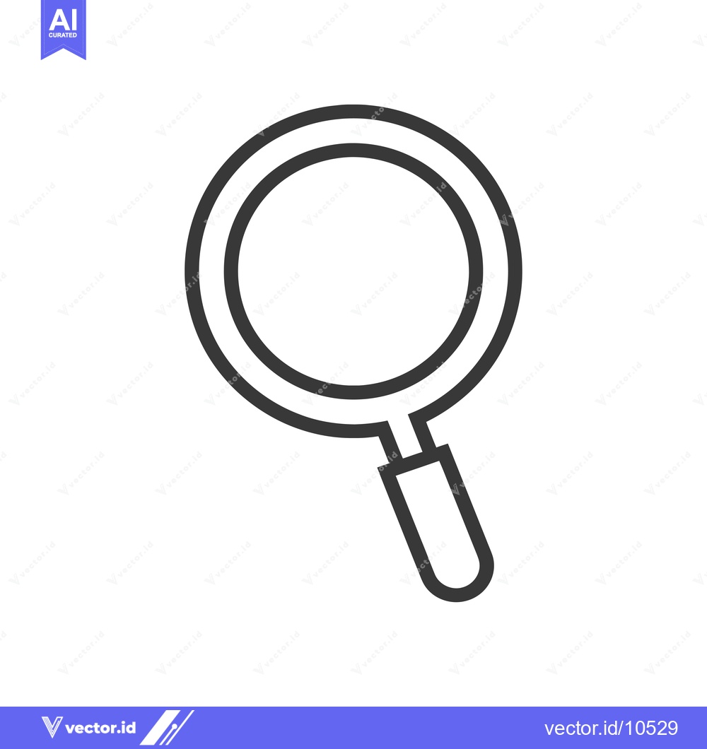 Premium Vector dari A Black and White Line Drawing of a Magnifying Glass