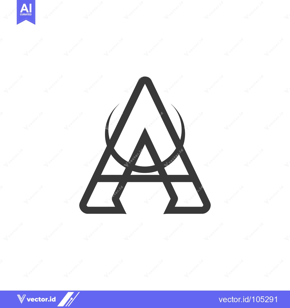 Premium Vector dari Stylized Black and White Letter A Logo Design
