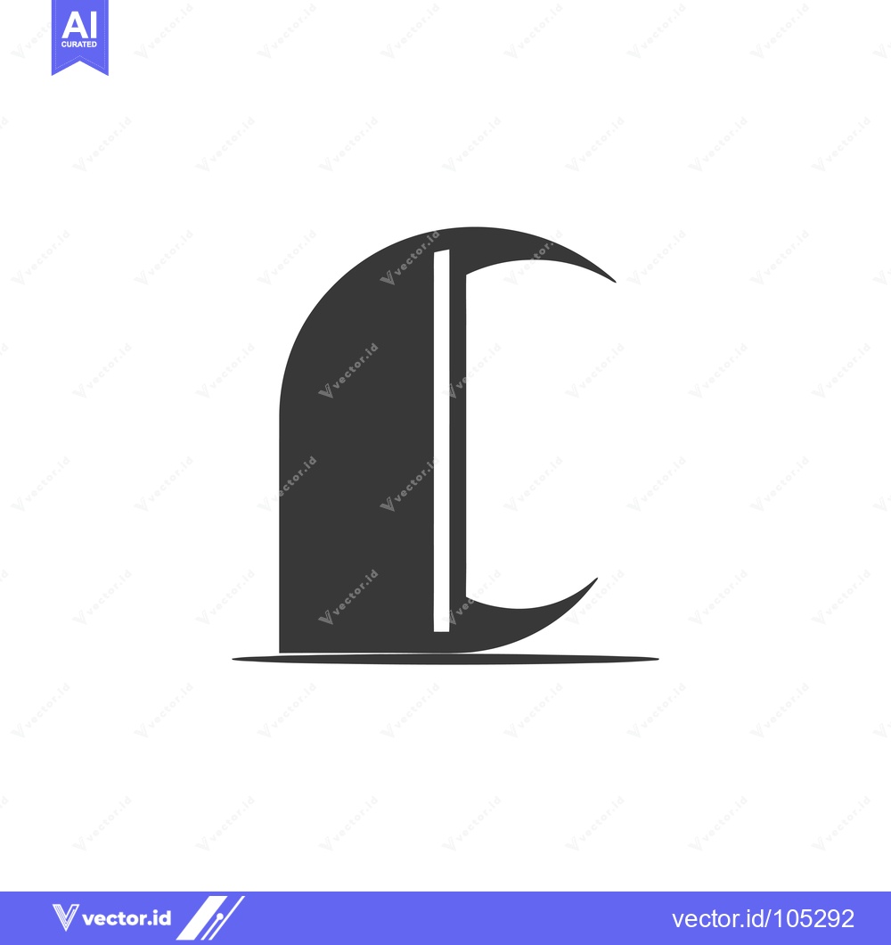 Premium Vector dari Stylized Black and White Letter C Logo