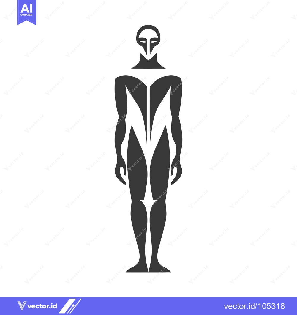 Premium Vector dari Stylized Black and White Silhouette of a Human Figure