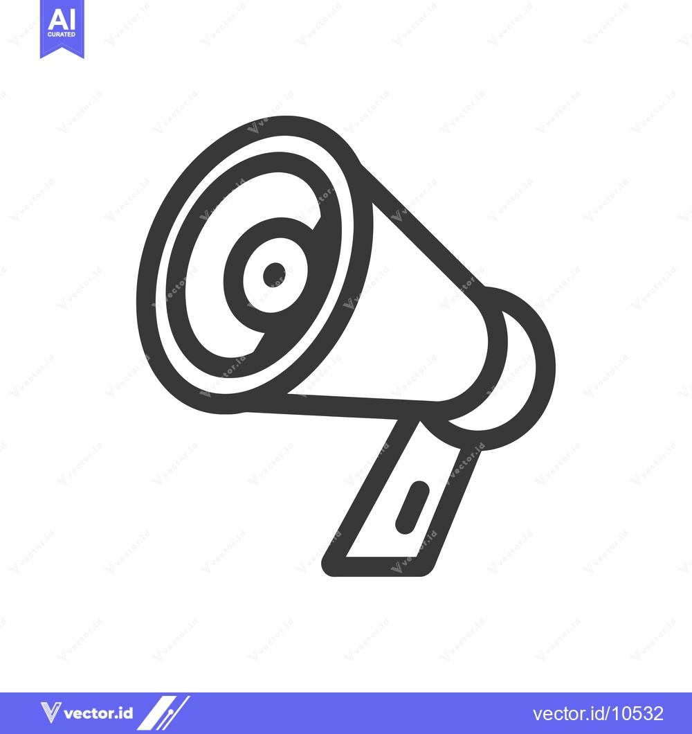 Premium Vector dari A Black and White Line Drawing of a Megaphone