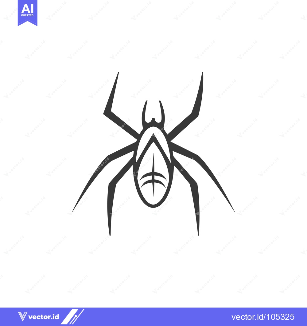 Premium Vector dari Stylized Black and White Spider Illustration