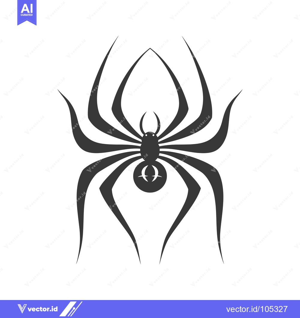 Premium Vector of Stylized Black and White Spider Silhouette