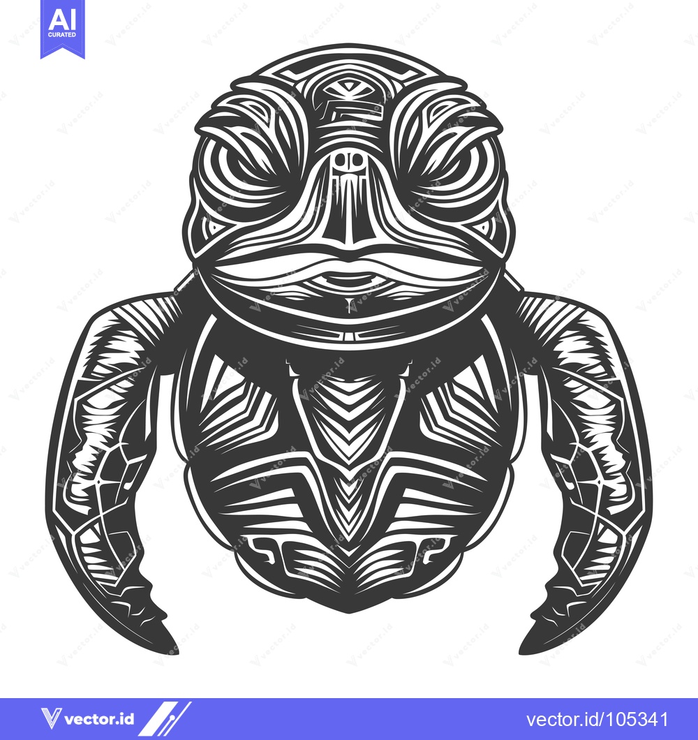 Premium Vector dari Stylized Black and White Turtle Illustration