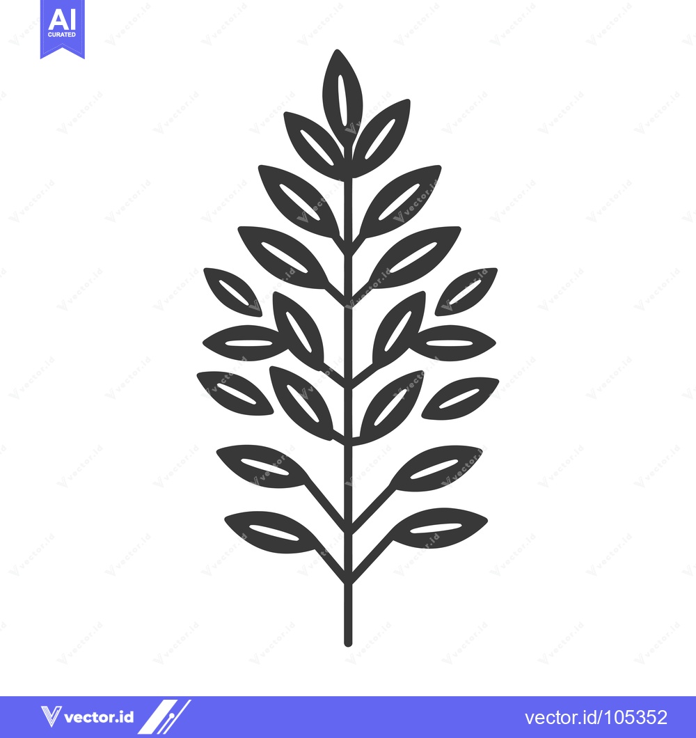 Premium Vector dari Stylized Branch with Numerous Leaves