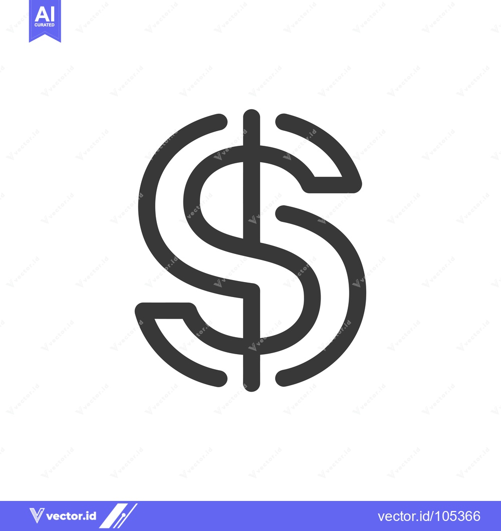 Premium Vector dari Stylized Dollar Sign with Circular Design Elements