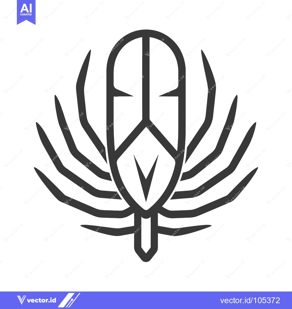 Premium Vector of Stylized Feather with Geometric Wings