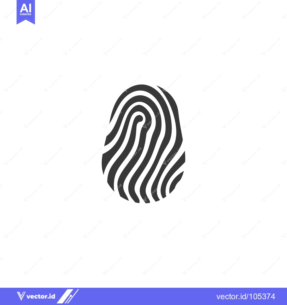 Premium Vector dari Stylized Fingerprint Icon on White Background