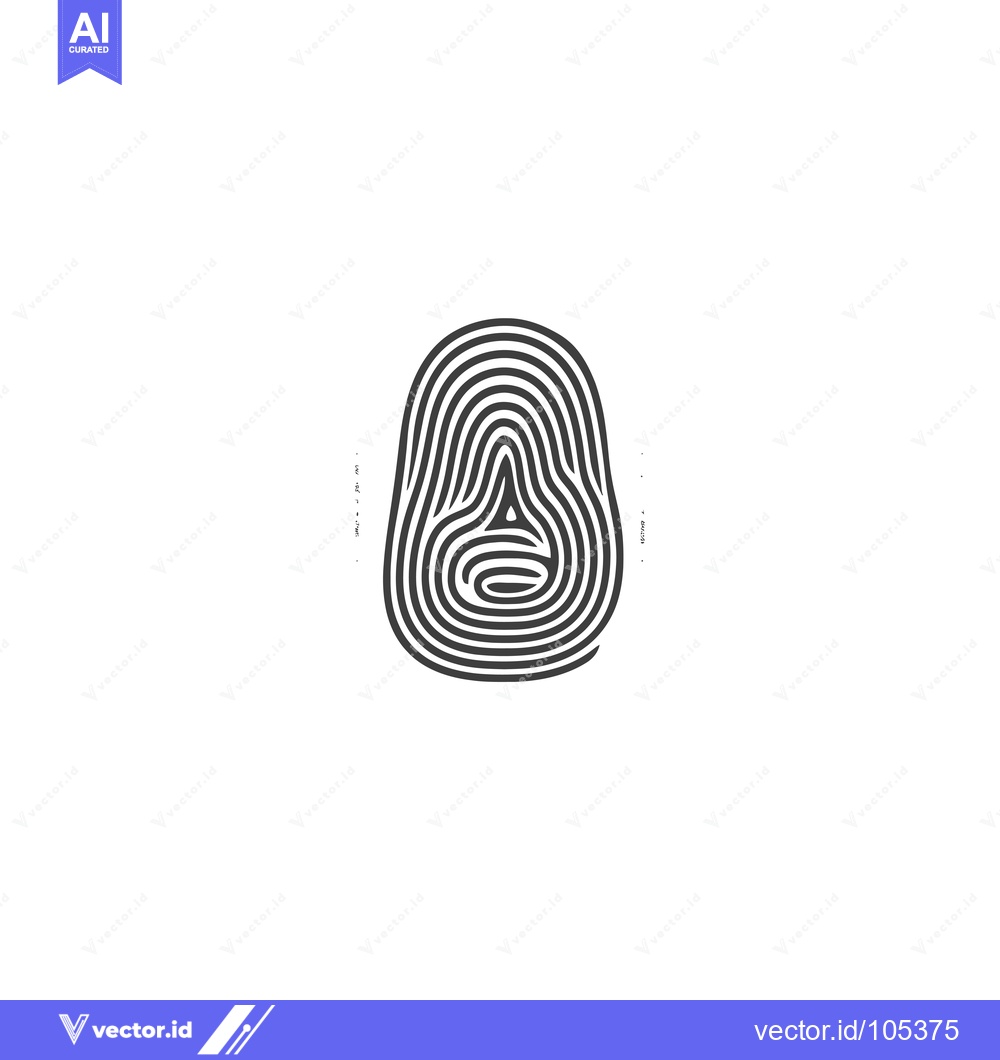 Premium Vector dari Stylized Fingerprint Illustration with Concentric Lines