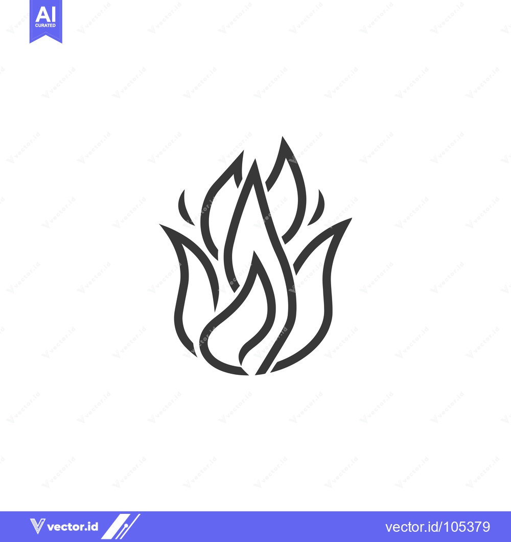 Premium Vector of Stylized Flame Design in Black and White