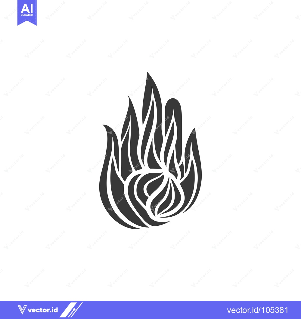 Premium Vector dari Stylized Flame with a Rounded Center