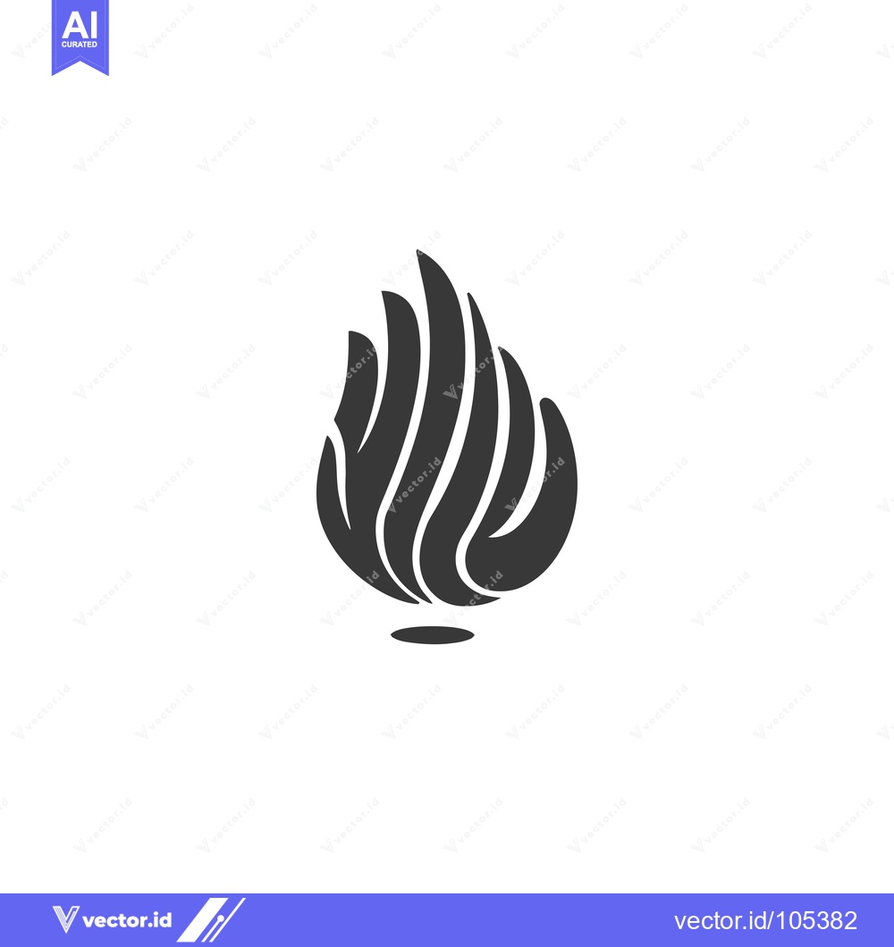 Premium Vector of Stylized Flame with Curved Lines and a Small Oval Base