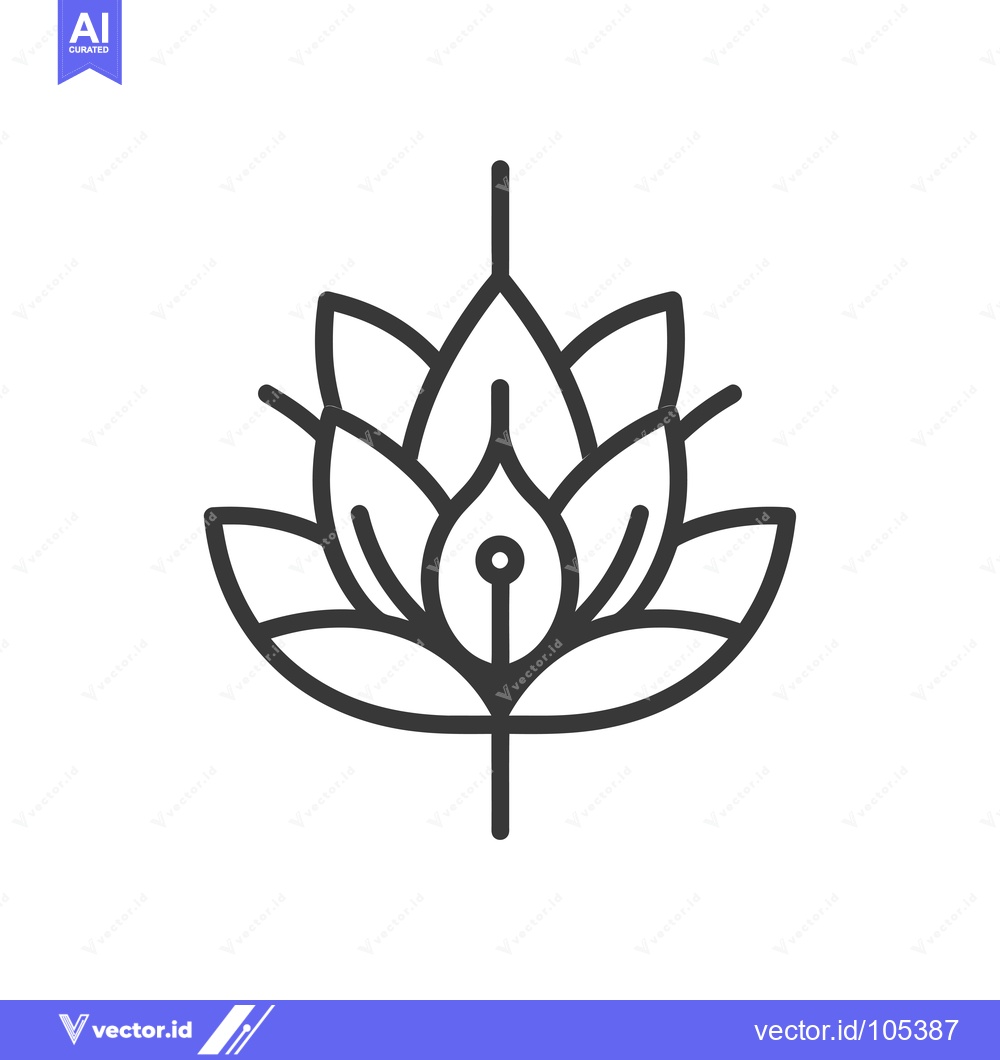 Premium Vector of Stylized Flower with Circular Center and Symmetrical Petals