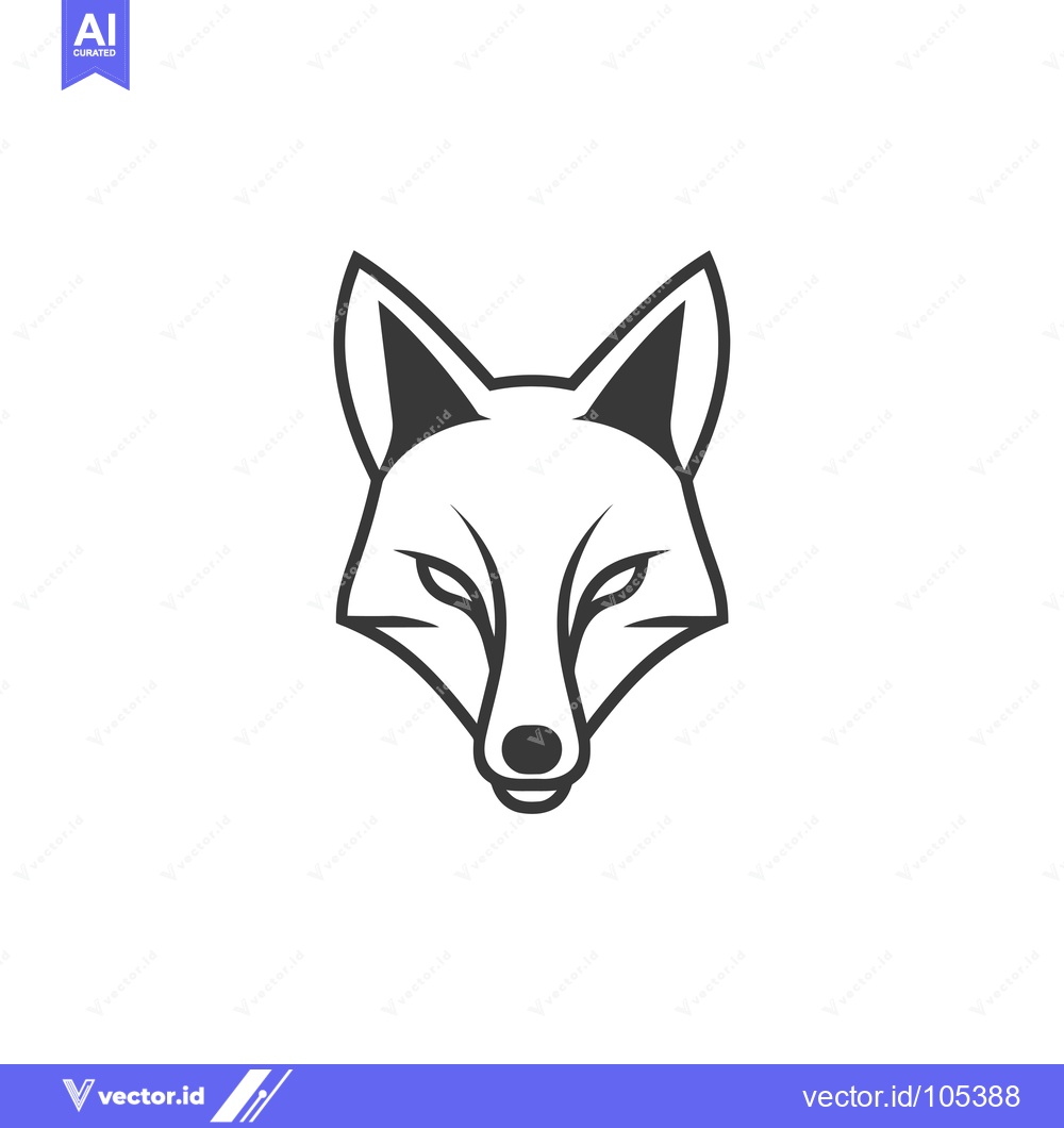 Premium Vector dari Stylized Fox Head Silhouette Illustration