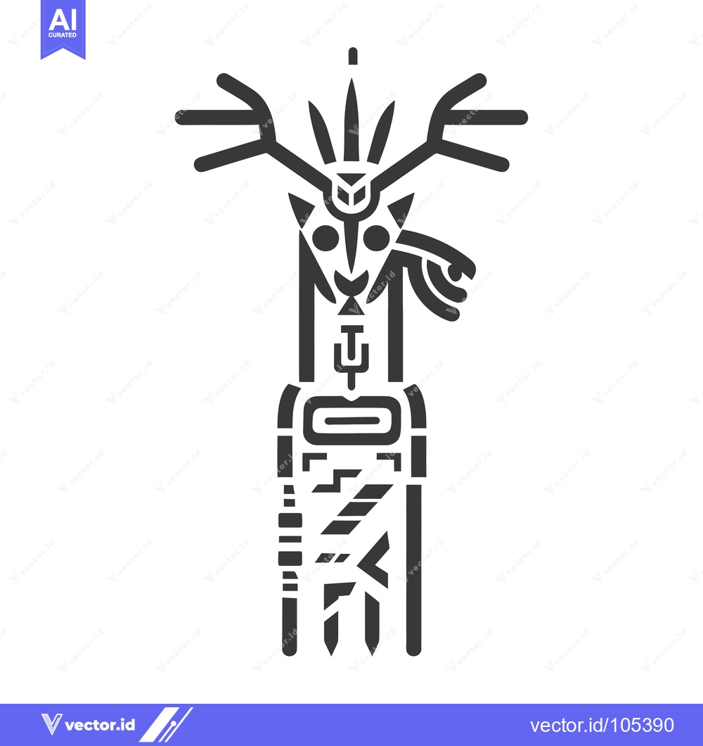 Premium Vector dari Stylized Geometric Anthropomorphic Figure with Antlers