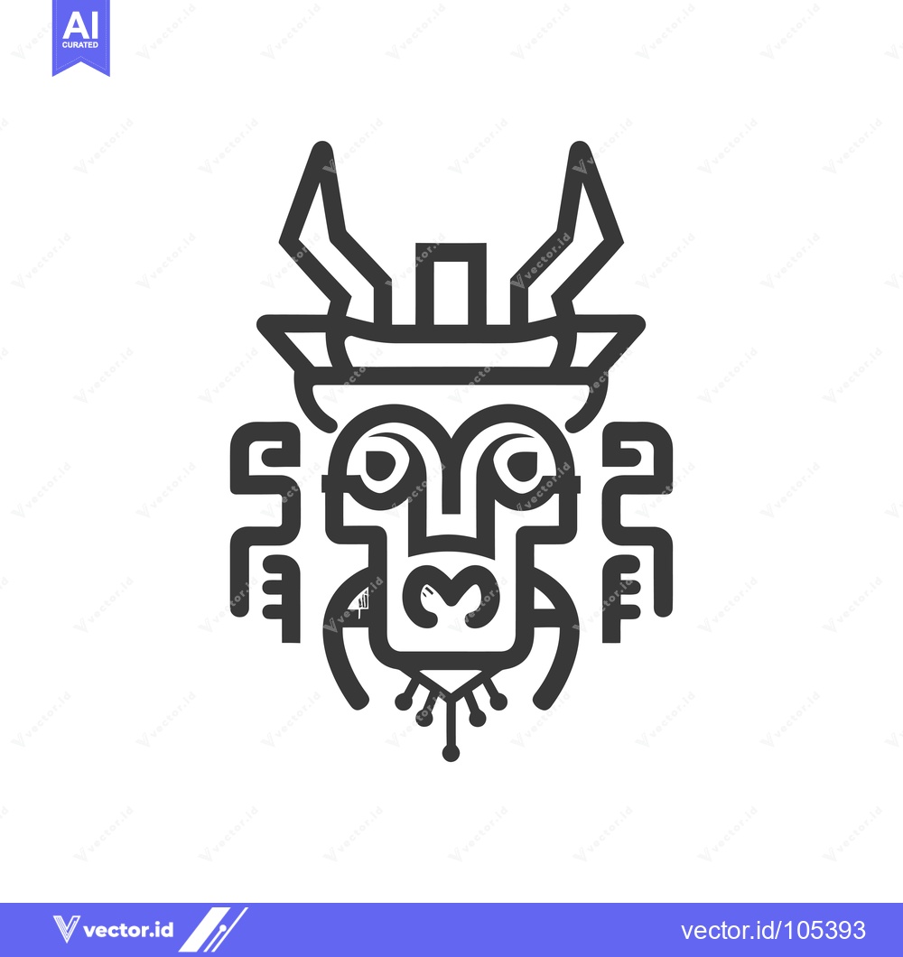 Premium Vector dari Stylized Geometric Black and White Dragon Face