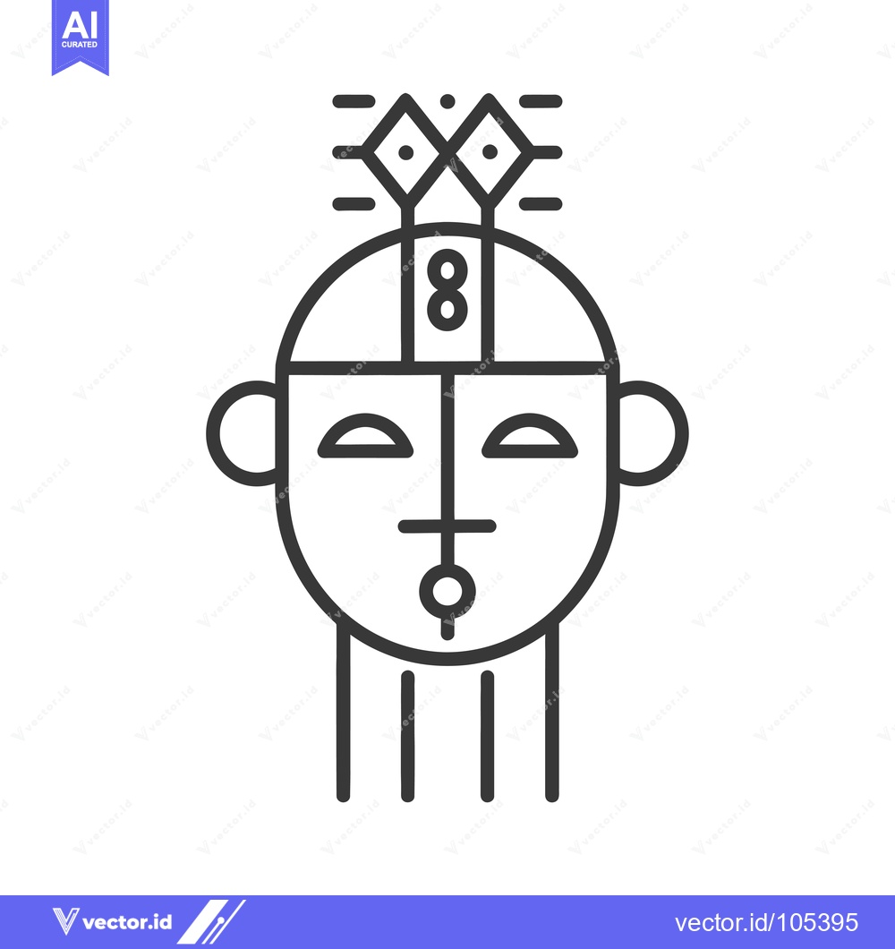 Premium Vector of Stylized Geometric Line Art Portrait of a Person with a Crown