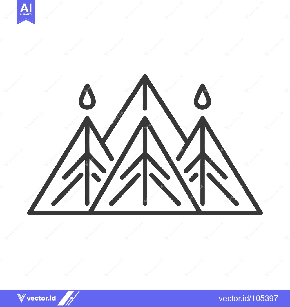 Premium Vector dari Stylized Geometric Mountain Range with Rain