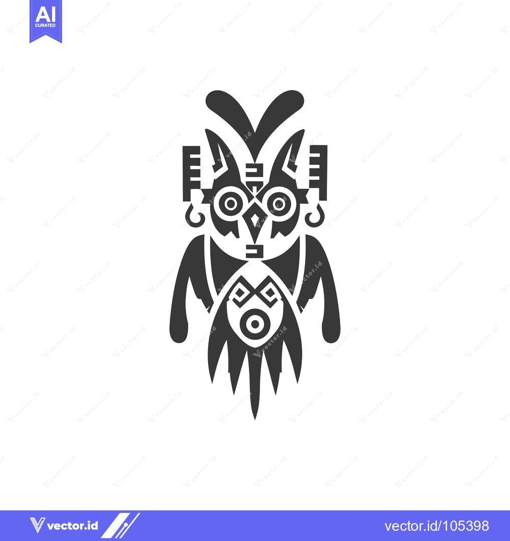 Premium Vector dari Stylized Geometric Owl with Sharp Features
