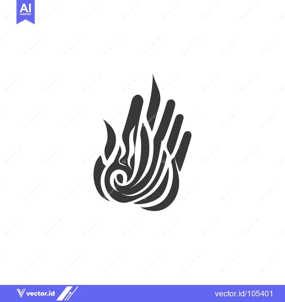Premium Vector of Stylized Hand-Shaped Flame Design