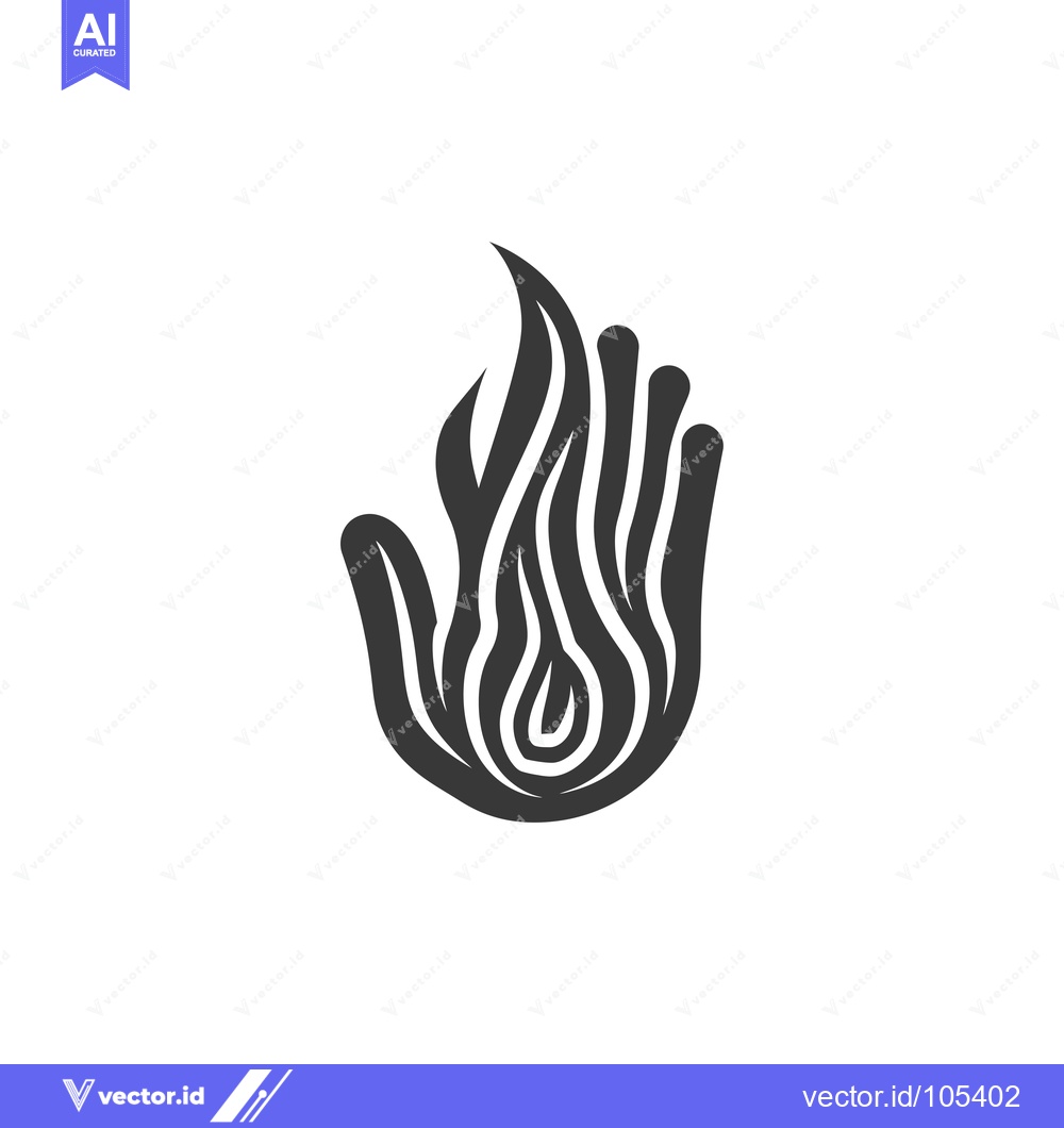 Premium Vector dari Stylized Hand Shaped Like a Flame