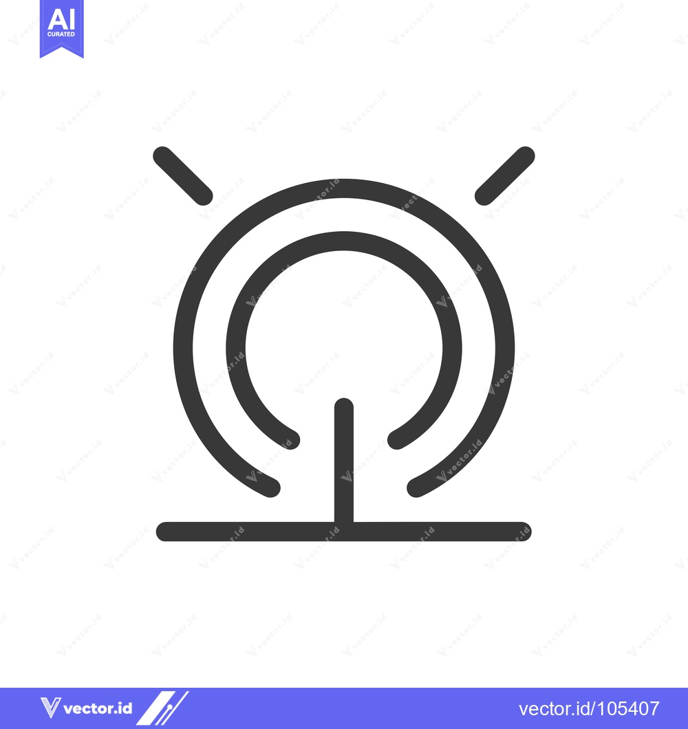Premium Vector of Stylized Icon Depicting a Tree with a Circle at the Top