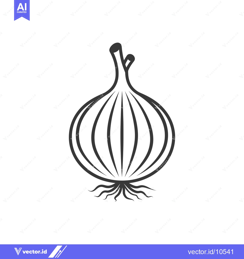 Premium Vector of A Black and White Line Drawing of an Onion
