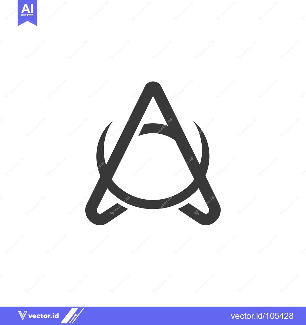 Premium Vector dari Stylized Letter "A" with a Circular Design Element