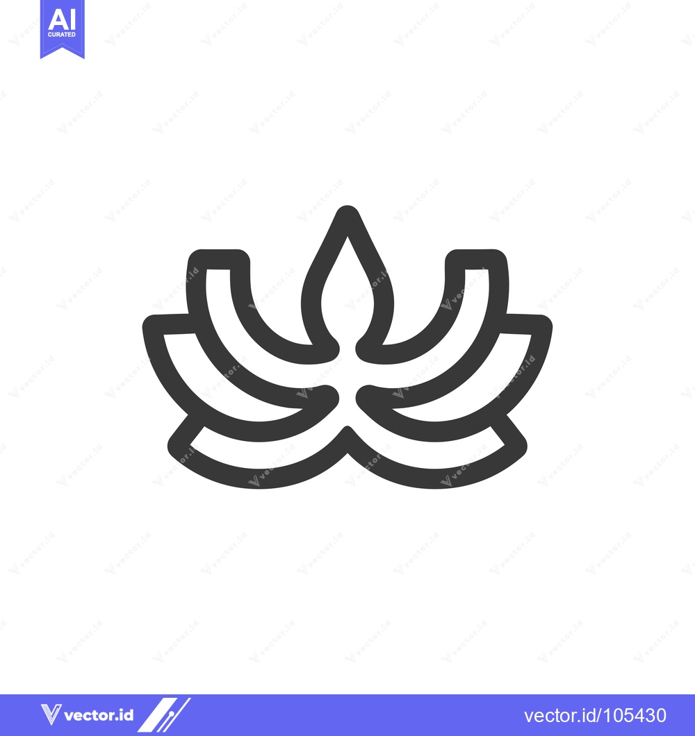 Premium Vector dari Stylized Line Art Depicting a Lotus Flower