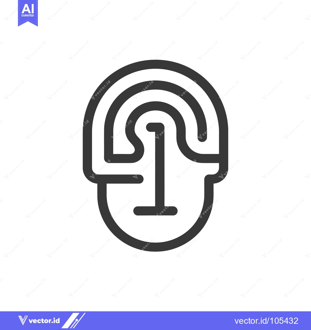 Premium Vector dari Stylized Line Art Depiction of a Human Head with a Central Vertical Li
