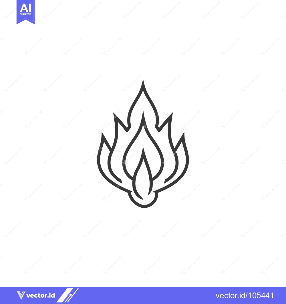 Premium Vector of Stylized Line Art Illustration of a Flame