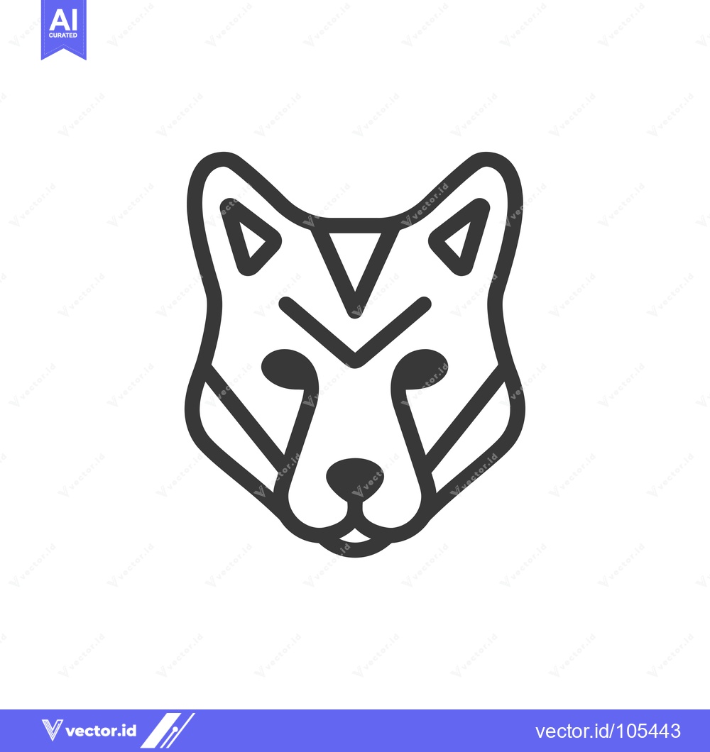 Premium Vector of Stylized Line Art Illustration of a Fox Head