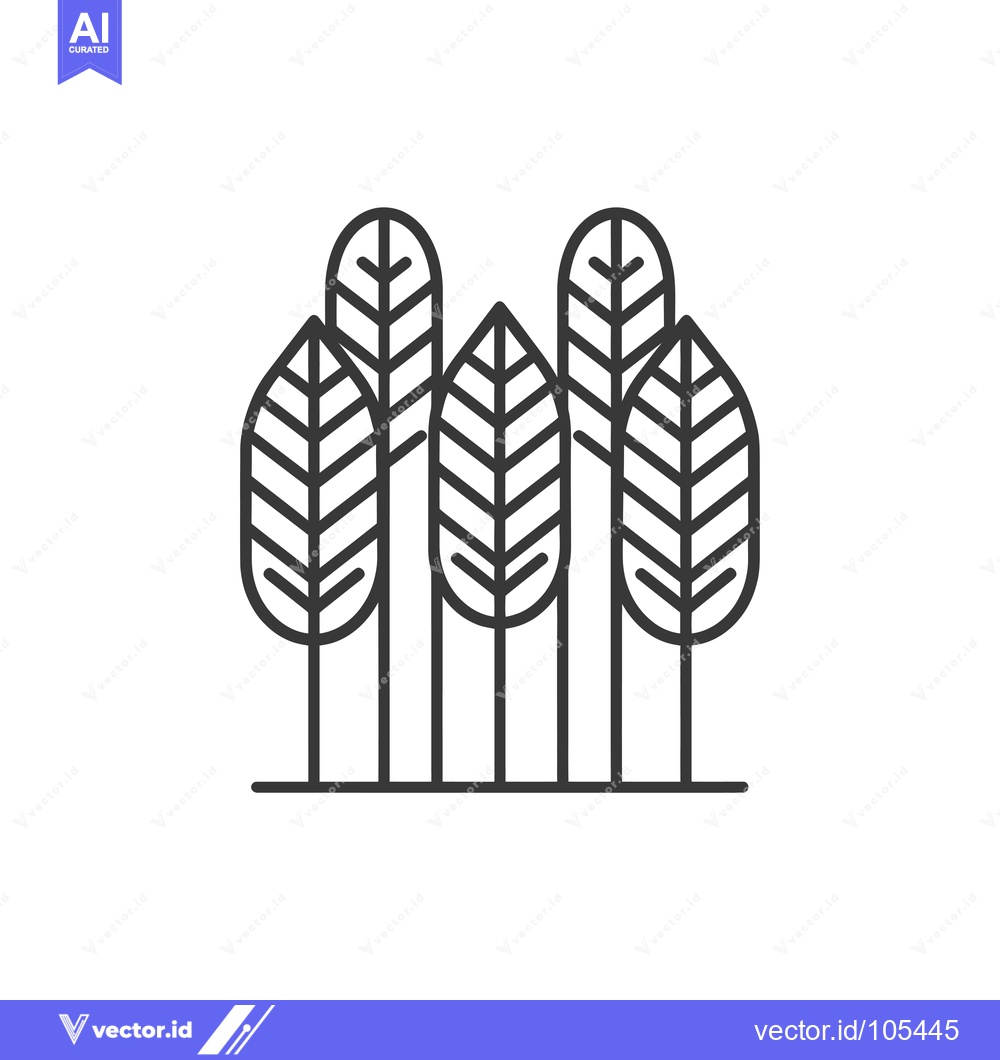 Premium Vector dari Stylized Line Art Illustration of a Group of Four Trees