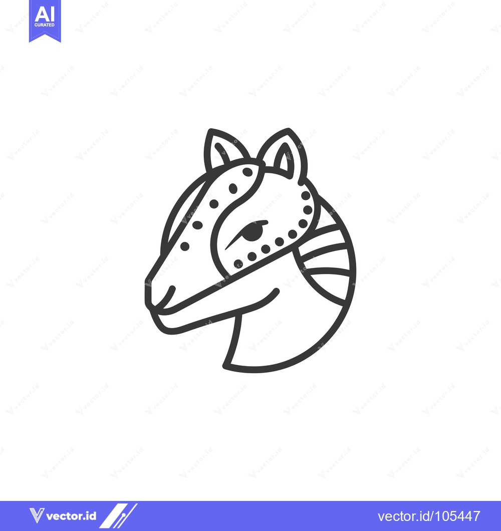 Premium Vector of Stylized Line Art Illustration of a Horse's Head