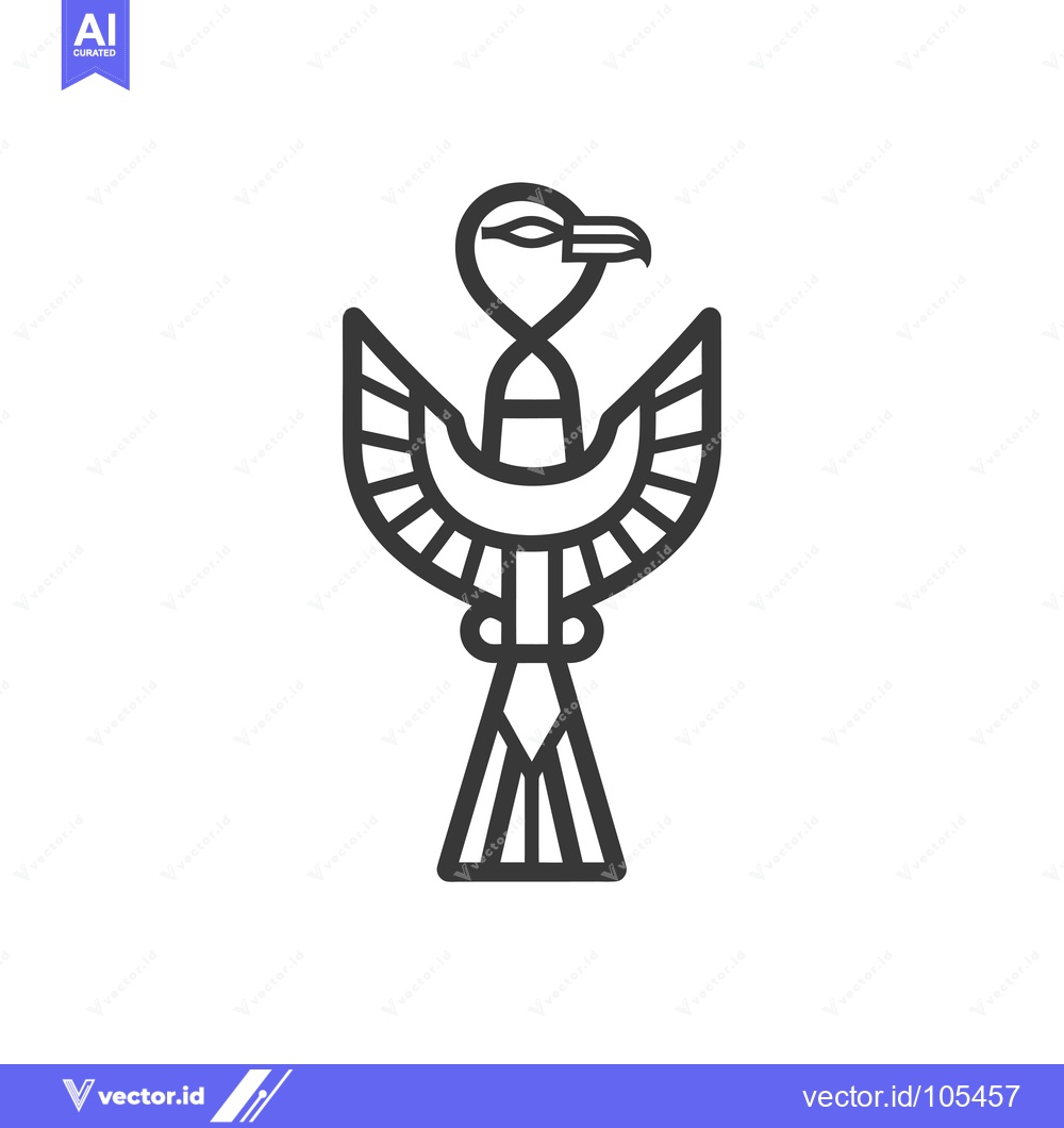 Premium Vector of Stylized Line Art Illustration of the Egyptian God Horus