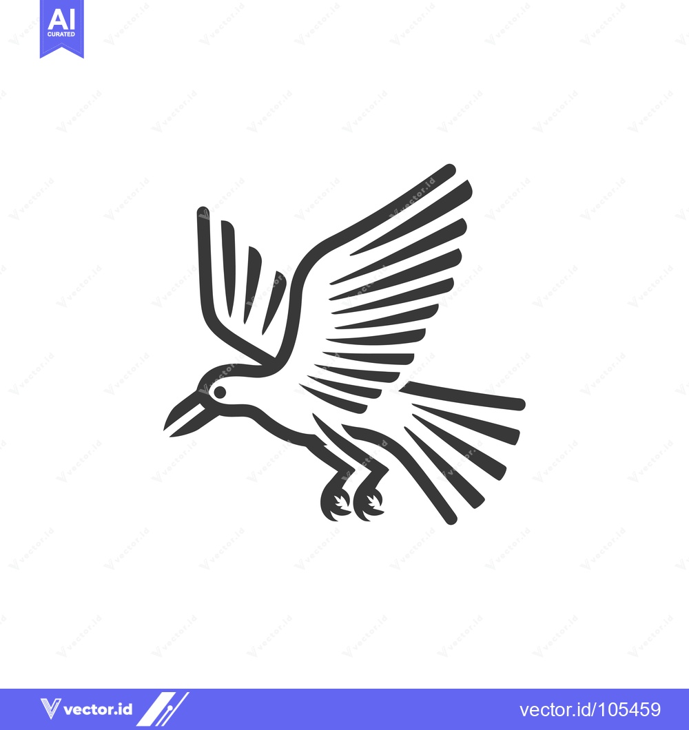 Premium Vector dari Stylized Line Art of a Bird in Flight