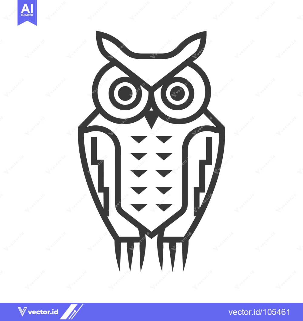 Premium Vector dari Stylized Line Art Owl Illustration