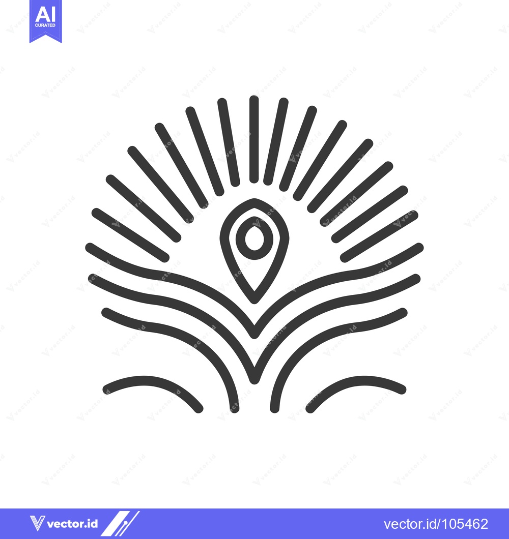 Premium Vector of Stylized Line Art Representation of a Peacock Feather