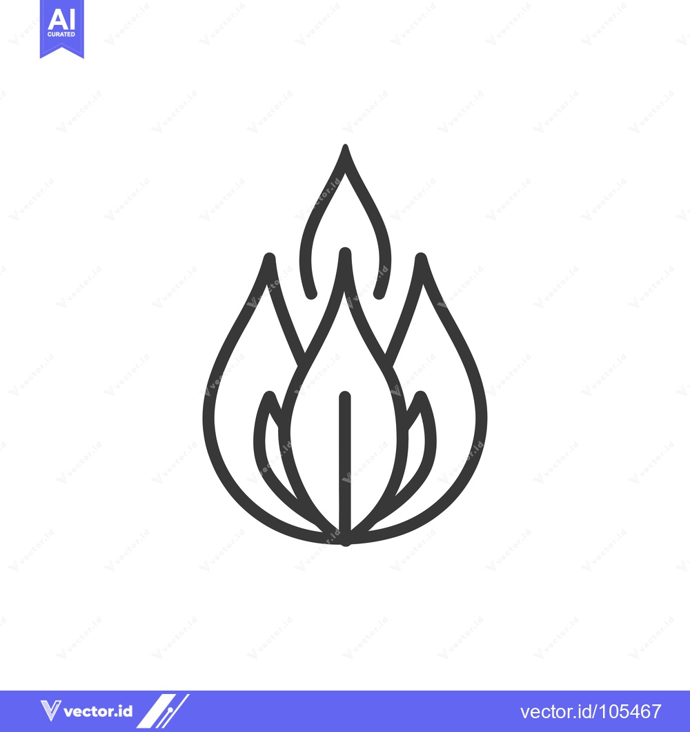 Premium Vector dari Stylized line drawing of a flame with three points