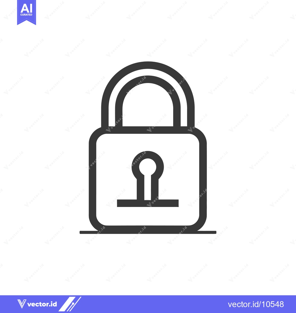 Premium Vector of A Black and White Line Drawing of a Padlock