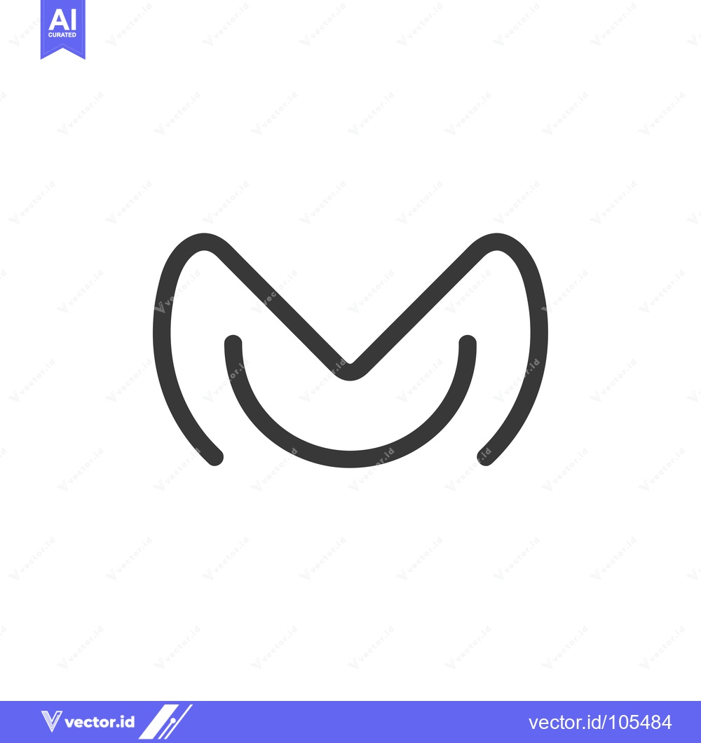 Premium Vector dari Stylized lowercase letter M with a smile