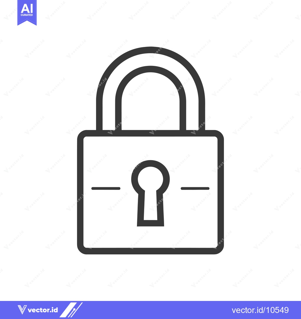Premium Vector dari A Black and White Line Drawing of a Padlock