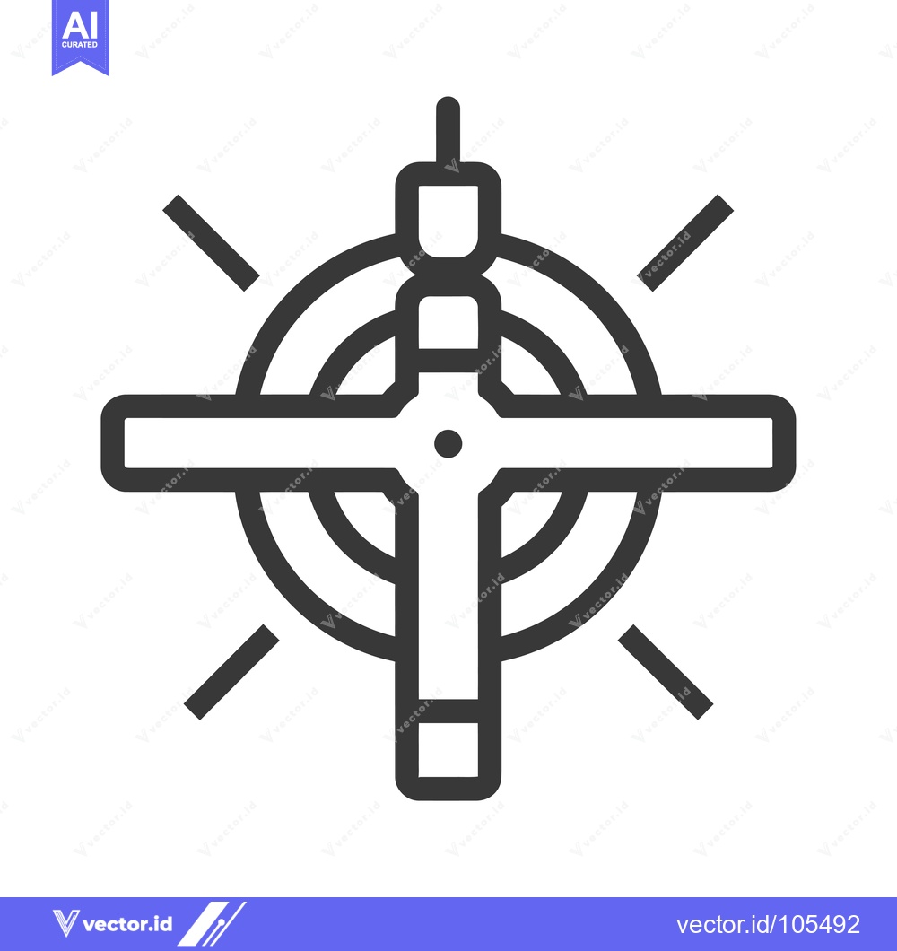 Premium Vector dari Stylized Outline of a Cross with Rays of Light