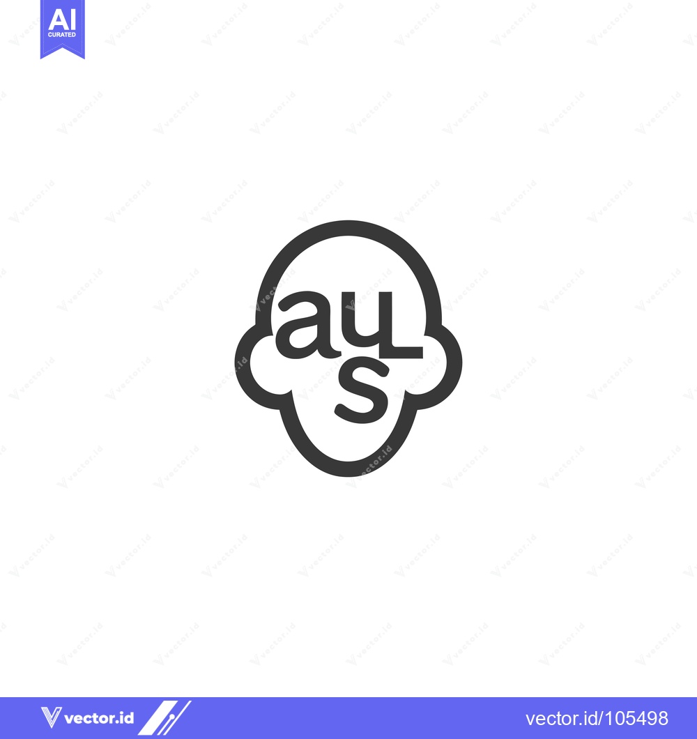 Premium Vector dari Stylized Outline of a Head with "AUS" Inside