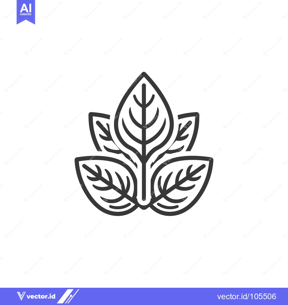 Premium Vector dari Stylized Outline of Four Interconnected Leaves